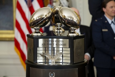 Biden awards football trophy to Air Force Academy