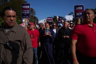 11543307 - Thousands of people protest Pride Night outside Dodger Stadium  in Los AngelesSearch